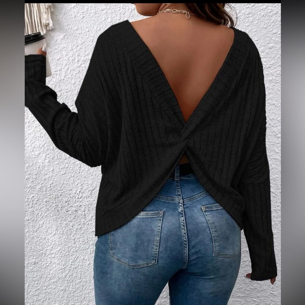 Twist back sweater